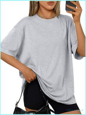 Oversized Summer T Shirts Plus Size Cute Casual Tops Short Sleeves Workout